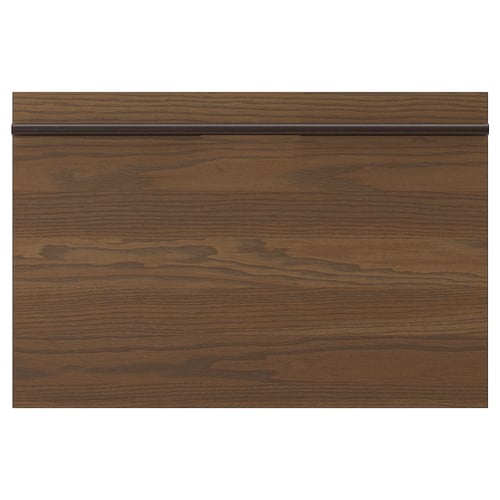 STENSTA dark brown wood veneer panel, rectangular with sleek horizontal handle.