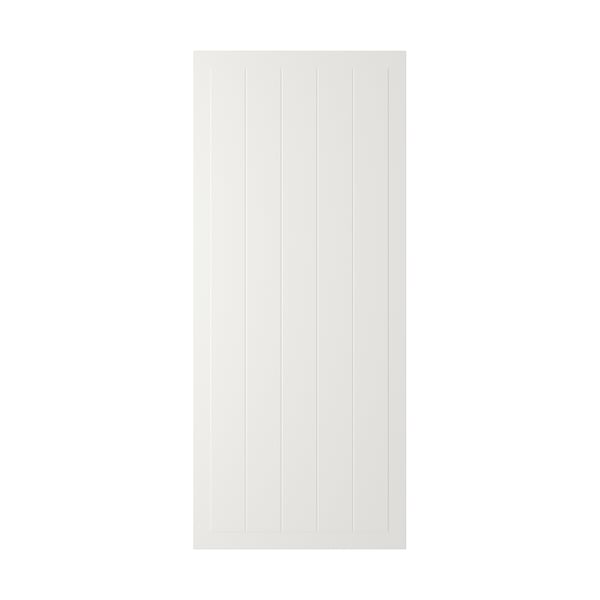 A STENSUND white cabinet door with vertical grooves and a clean design.