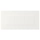 This image displays a set of white STENSUND cabinet fronts. These have framed, grooved panels for a crafted look and are lacquered for durability.