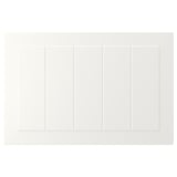 STENSUND white cabinet panel, squared grooves, fiberboard material.
