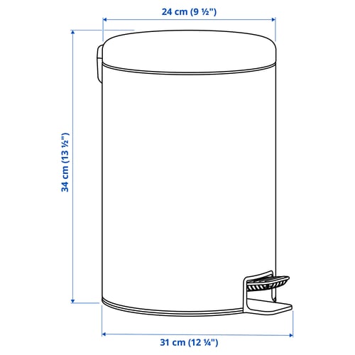 STENTRAPPA Pedal bin, light grey-beige, 9 l