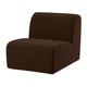 STOCKHOLM 2025: dark chocolate fabric, modern, cube-shaped, minimalist sofa with smooth lines.