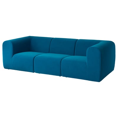 STOCKHOLM 2025 sofa: modern, blue, l-shaped, with rounded edges, providing comfort and style.