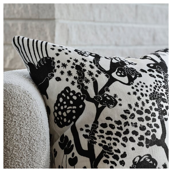 STOCKHOLM 2025 Cushion cover, white/black, 50x50 cm