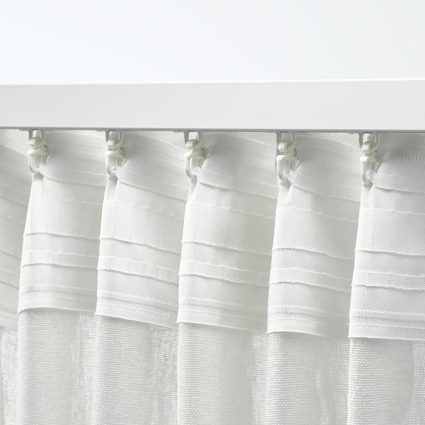 STOCKHOLM 2025 Sheer curtain, 1 piece, off-white/with heading tape, 300x300 cm