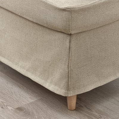 STRANDMON Slipcover for footstool, Naggen beige