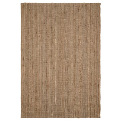 STRÖG rug, beige, rectangular, textured jute.
