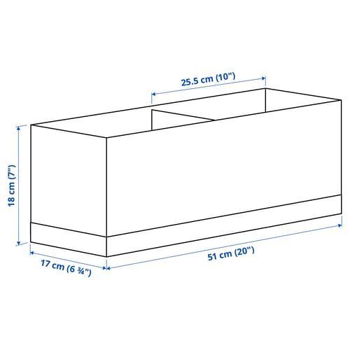 STUK Box with compartments, white/black, 17x51x18 cm