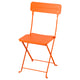 SUNDSÖ: foldable orange chair, steel frame, plastic seat/back, durable, pre-assembled.