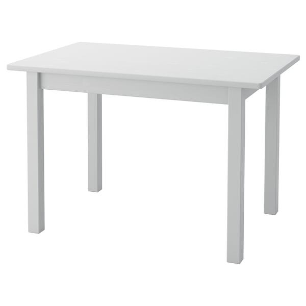 SUNDVIK kids table, white, pine wood, square, simple design.