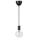 SUNNEBY pendant lamp with black cord, multicoloured led bulb, soap-bubble effect.