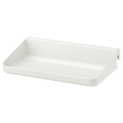 White rectangular SUNNERSTA polypropylene plastic shelf for storage.