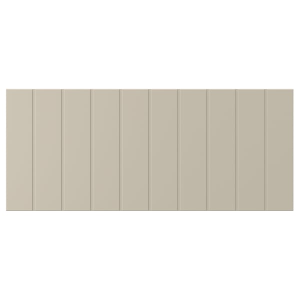 Beige SUTTERVIKEN storage unit with wooden panels, light rectangular design.