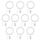 Set of 12 SYRLIG white curtain rings - abs plastic, steel hooks.