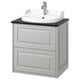 TÄNNFORSEN light grey vanity, classic elegance, white sink, wall-mounted, beveled edges.