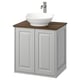 Tannforsen vanity, light grey, wood, square, classic design with bowl sink.