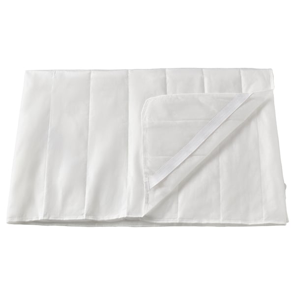 TAGELSÄV, white, rectangular mattress protector. Soft, recycled polyester wadding, secure elastic straps.