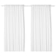 TIBAST white curtains, solid colour, cotton material, simple design, rod pocket heading.