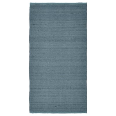 TIDTABELL rug - teal, rectangular, woven wool-cotton.