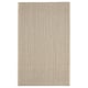 Flatwoven beige cotton rug, grid pattern, rectangular shape.
