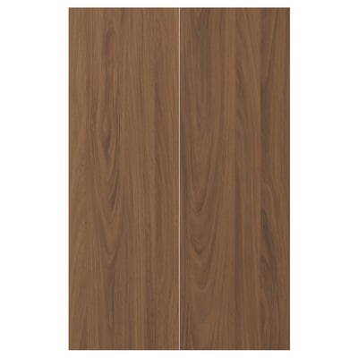 TISTORP wooden panels with a walnut finish. The panels are rectangular, smooth, and vertically grained, creating a classic, warm look.