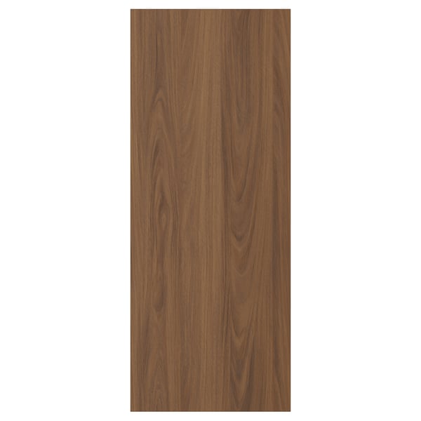 TISTORP walnut wood finish door front, smooth vertical grain, polywood.