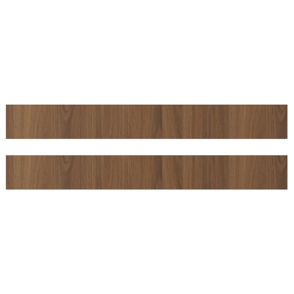 Two horizontal brown wooden panels, smooth and straightforward design, with a subtle grain pattern.