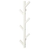 White TJUSIG wooden coat rack with four hooks, sleek modern design.