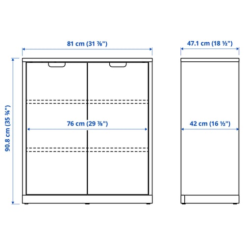 Illustration with measurements for the product: TONSTAD.