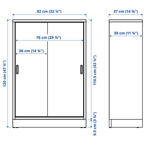 Illustration with measurements for the product: TONSTAD.