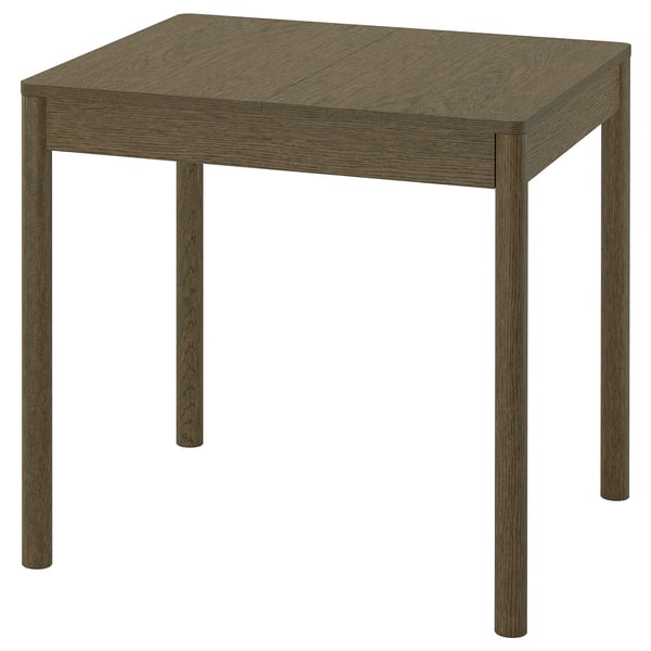 TONSTAD dining table a square top with brushed oak finish and four sturdy wooden legs.