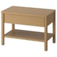Wooden TONSTAD side table with drawer and shelf, oak finish.