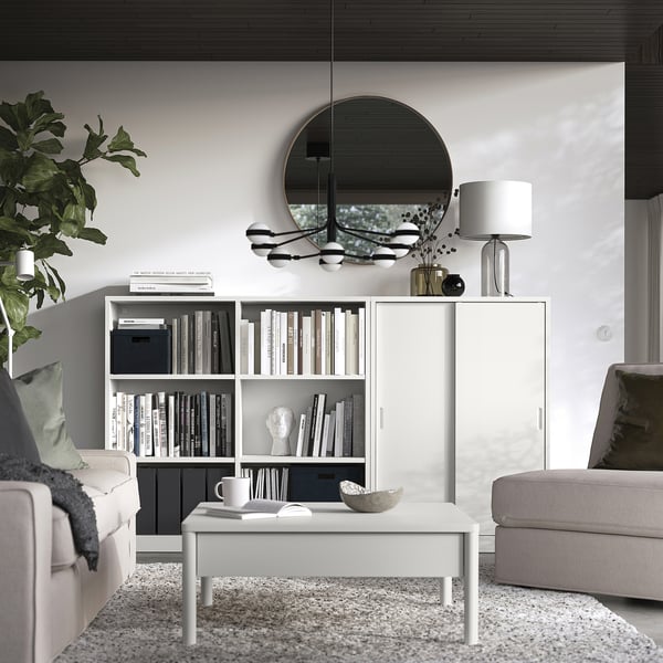 Modern living room with TONSTAD white furniture.
