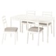 TONSTAD / TONSTAD Table and 4 chairs, off-white/off-white Fridtuna light beige, 150x80 cm