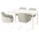 TONSTAD / TOSSBERG Table and 4 chairs, off-white/Gunnared beige white, 140/196x85 cm