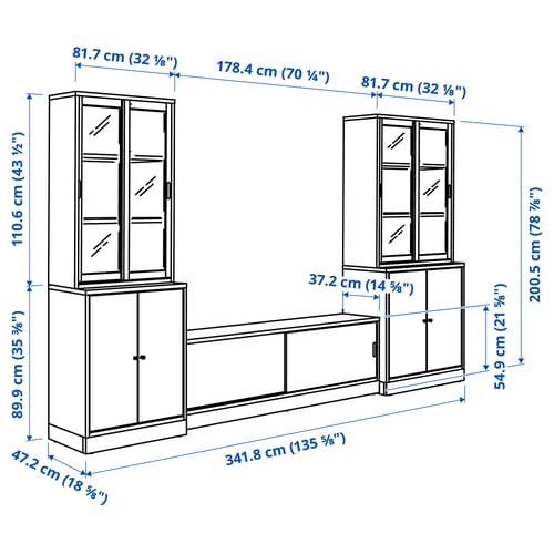 Illustration with measurements for the product: TONSTAD.