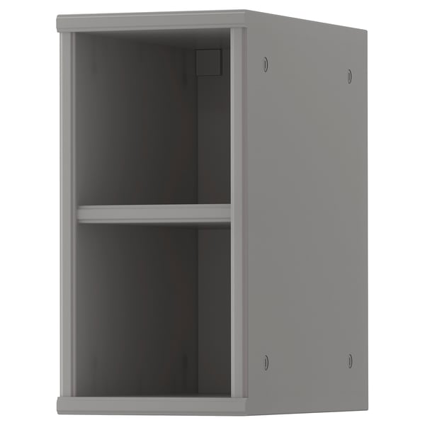TORNVIKEN grey open cabinet with shelf, modern design, fiberboard material for space-saving storage.