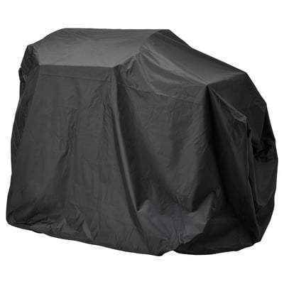 Black TOSTERÖ cover, waterproof, fits 4-seat patio sets. Shinny fabric, simple design.
