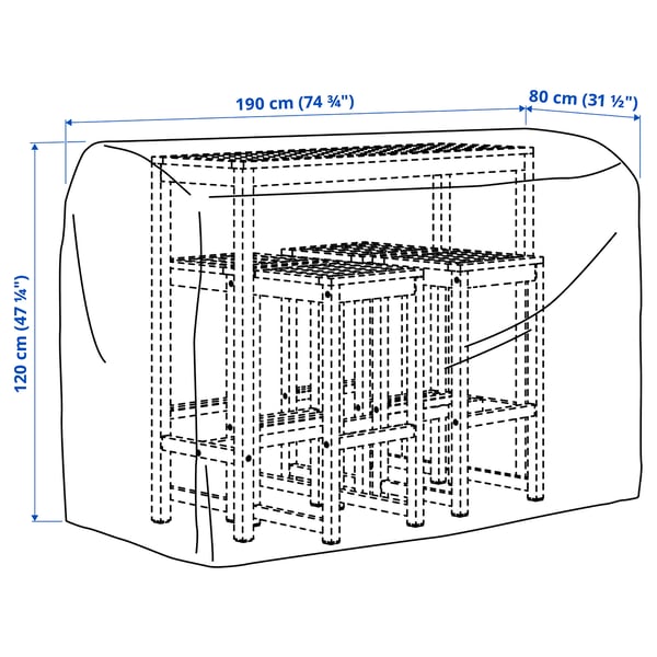 Illustration with measurements for the product: TOSTERÖ.