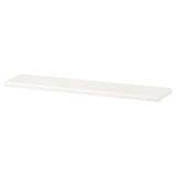 TRANHULT white wall shelf, sleek rectangular design, bevelled edge options, solid wood finish.