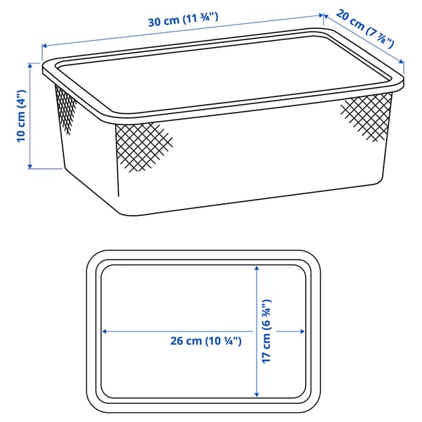 Illustration with measurements for the product: TROFAST.