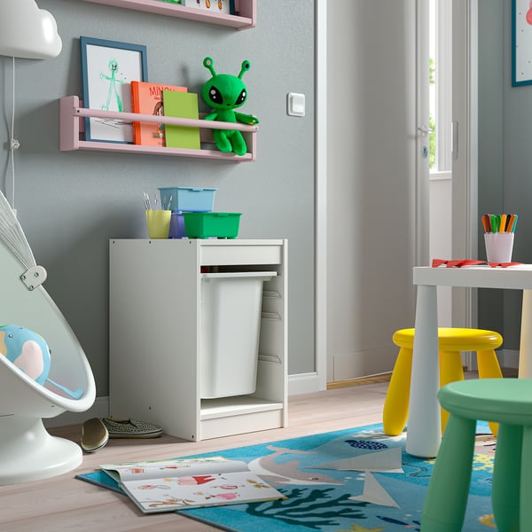 TROFAST Storage combination with box, white/white, 34x44x56 cm