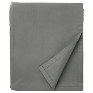 A grey ULLVIDE sheet, neatly folded, with a smooth texture and finely stitched edges for durability.