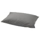 Grey pillowcase, soft cotton & lyocell, rectangular shape, plain design, lays flat.