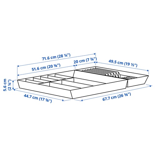 Illustration with measurements for the product: UPPDATERA.