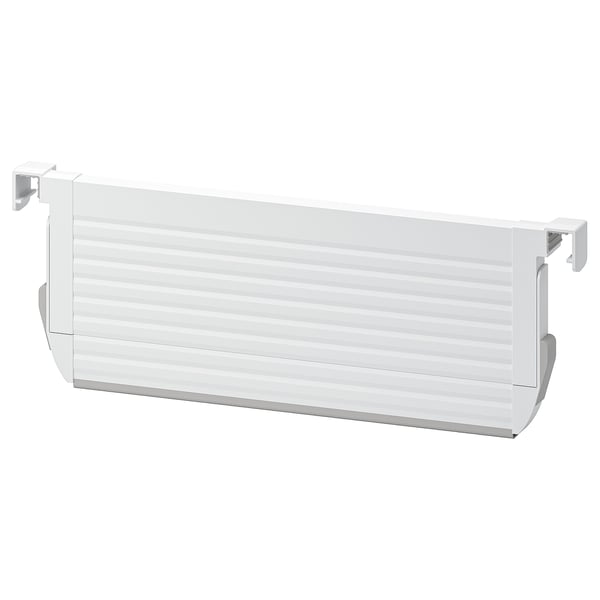 A white UPPDATERA drawer divider, featuring a rectangular, ribbed design with adjustable hooks.