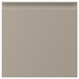 Beige UPPLÖV kitchen cabinet with sleek, integrated handle and chamfered edges.