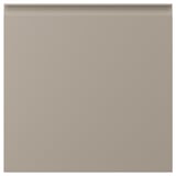 UPPLÖV beige kitchen door, chamfered edges, integrated handle, recycled materials.