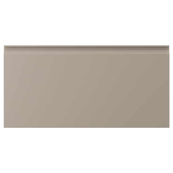 UPPLÖV kitchen cabinet in beige with chamfered edges and integrated handles for a sleek, modern look.