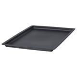 A black rectangular plastic lid designed to fit a storage box, ensuring contents stay clean and dust-free.